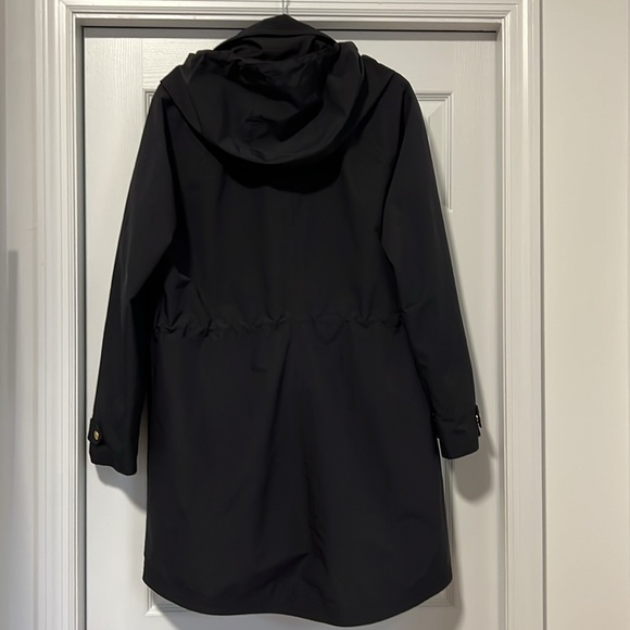 Athleta Black Wetlands Full Zip Hooded Jacket Rain Coat Soft Shell - Size Large - Picture 3 of 5